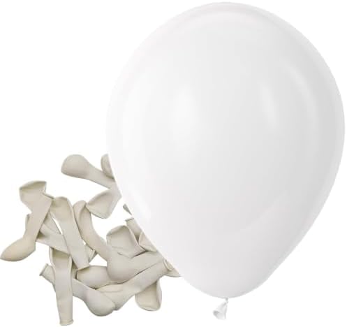 Bezente White Balloons Latex Matte Party Balloons 150 Pack 5 inch Small by Bezente