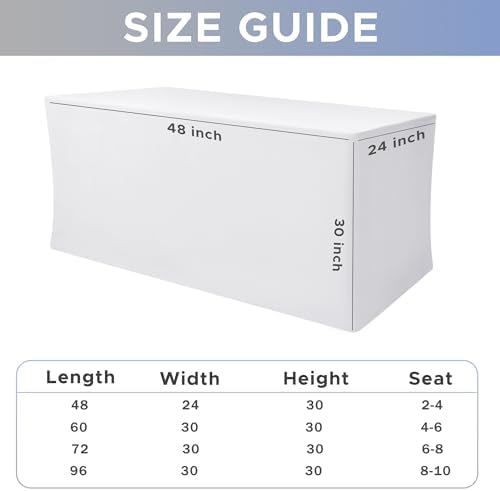 Rectangle Spandex Fitted Tablecloths For Vendor 6 Pcs 48X24 Inch White - Image 7