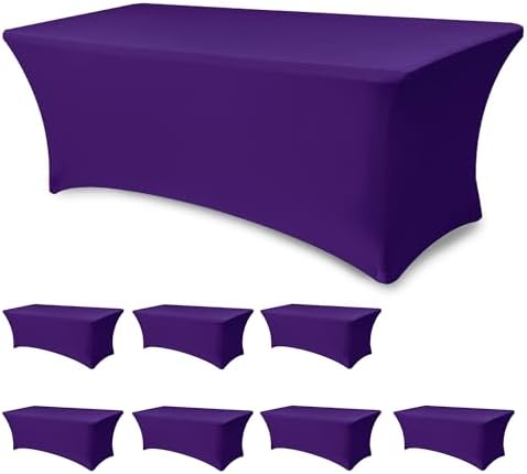 Spandex Table Cloths for 6 foot Rectangle Tables-Fitted Stretch Table Cover by Enjoyidea