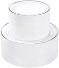 BESTVIP 200PCS Silver Plastic Plate, Disposable Party Plates by Bestvip