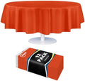Grandipity Plastic Table Cloth Disposable 12 Pack 84" Round Orange by Grandipity