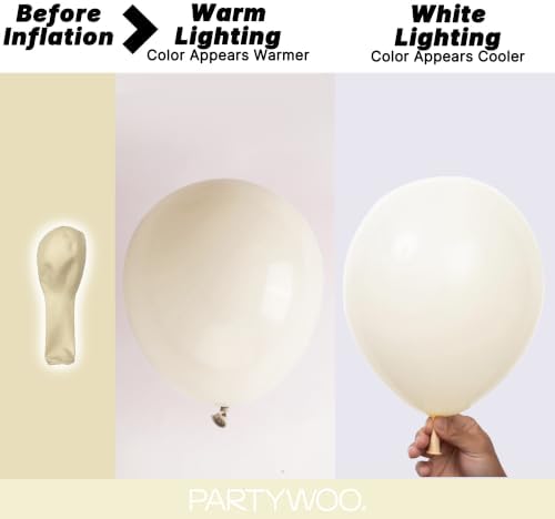PartyWoo Beige Balloons 50pcs Cream Ivory White Balloons 12 Inch - Image 3