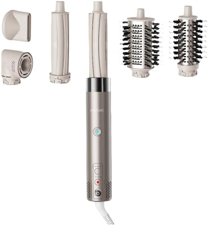 KAUGIC 6 in 1 Hot Air Hair Styler Dryer Multi-Styler - High Speed Hair Styling Tools with No Heat Damage, Auto Wrap Curler as A Gift for Fast Drying Curling Smoothing Volumizing Cool Shot by Unknown