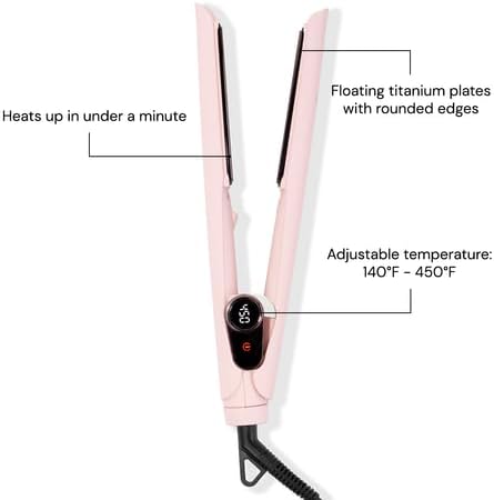 L'ANGE HAIR Le Titane Titanium Flat Iron | Hair Straightener with Curved Edges for Versatile Styling | Dual Voltage Flat Iron with Infrared Heat & Adjustable Temperature | 1" Blush - Image 3