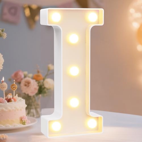 Pooqla LED Marquee Letter Lights Sign, Light Up Alphabet Letter for Home Party Wedding Decoration I by Pooqla