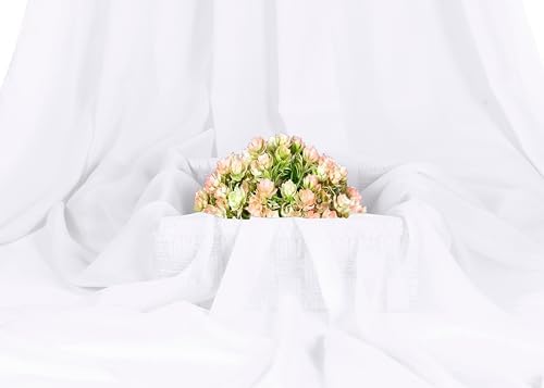 15 Yard Chiffon Fabrics, 44" Wide, Lightweight, Sheer – White - Image 2