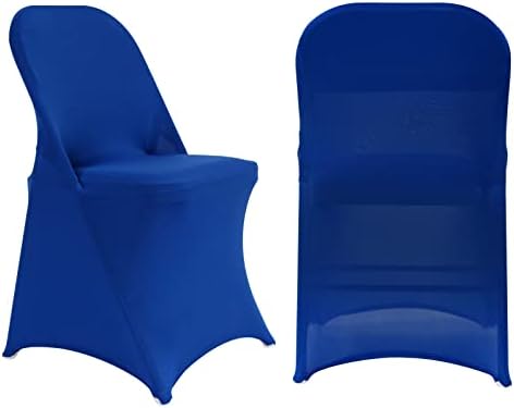 HAINARverS Folding Chair Covers for Wedding, 10pcs Royal Blue - Image 5