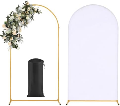 6.6FT Wedding Arch Backdrop Stand and Cover Set,Backdrop Arch Cover Set by Vincidern
