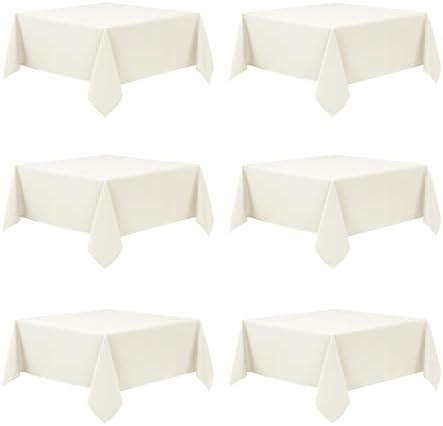 6-Pack Ivory Tablecloths for Square Tables, 54 x 54 Inches by DailySet