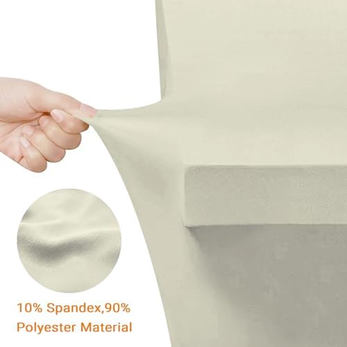 Eurmax USA 2-Pack Spandex Table Cover 6 ft. Fitted 30+ Colors Polyester Tablecloth Stretch Spandex Table Cover-Table Toppers,6 FT Table Cover Open Back (Ivory) - Image 6