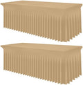 Smiry 2 Pack Spandex Elastic Fitted Table Cloth Skirt for 6FT Table by Smiry
