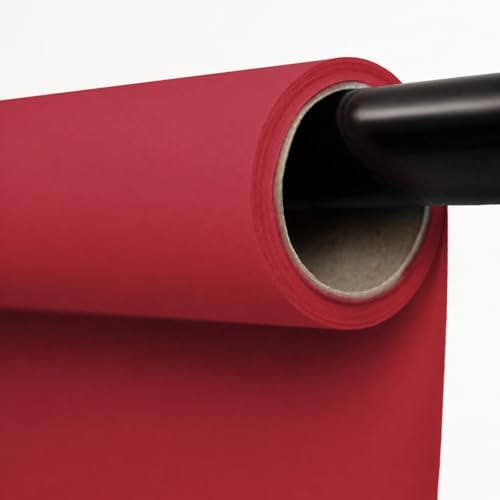 Kate Seamless Paper Backdrop Red Paper Backdrop Seamless Backdrop Paper Rolls (53''x32.8' Scarlet) by KateBackdropforPhotography