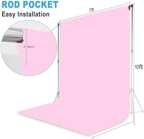 Pink Photography Backdrop for Photoshoot, Fabric, 7x10 FT - Image 2