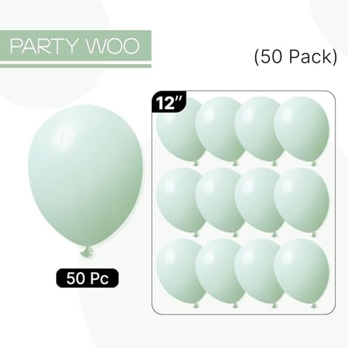 PartyWoo Light Green Balloons 50pcs Mint Pastel Peppermin Green Color - Image 6