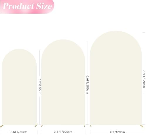 Wokceer Arch Backdrop Cover Ivory Arch Covers Stretchy 7.2FT,6.6FT,6FT - Image 2