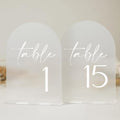 HOODO Frosted Arch Acrylic Table Numbers 1-15 with Stands, 5"x7" Acrylic Arch Signs and Holders, Frosted Table Numbers for Wedding Reception, Party, Anniversary, Event by Unknown