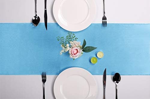 5-Pack Satin Table Runner Blue 12 x 108 inches Long, Table Runners for Wedding, Birthday Parties, Banquets Decorations（5 Pack, 12x108 Inch, Blue） - Image 2