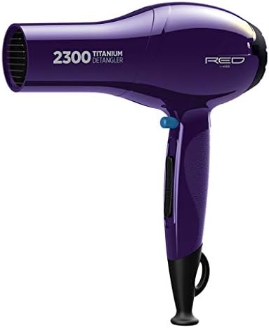 RED by Kiss Titanium 2300 Detangler Hair Dryer – Double Comb Layer Technology, 4X Faster Straightening, High Heat Resistant, Better Heat Distribution, 3 Bonus Titanium Detangler Piks, All Hair Types - Image 2
