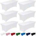 Pureegg Spandex Tablecloth 6ft 6 Pack White by Pureegg