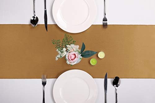 5-Pack Satin Table Runner Old Gold 12 x 108 inches Long, Table Runners for Wedding, Birthday Parties, Banquets Decorations（5 Pack, 12x108 Inch, Old Gold） - Image 2