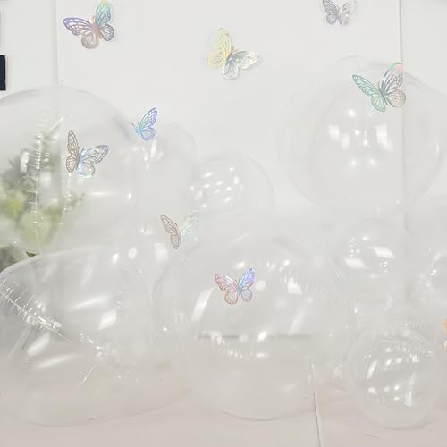 12PCS Clear Round Foil Balloons 22" 15" 10" Large Bubble Balloons - Image 3