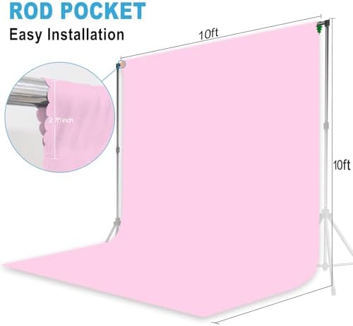 Pink Photography Backdrop for Photoshoot, Fabric, 10x10 FT - Image 2