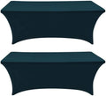 Eurmax USA 2-Pack Rectangular Fitted Spandex Table Covers 6ft Tablecloth Wedding Event Patio Table Decorations Stretch Table Cover for 6ft Folding Table (Slate Gray-Blue) by Eurmax