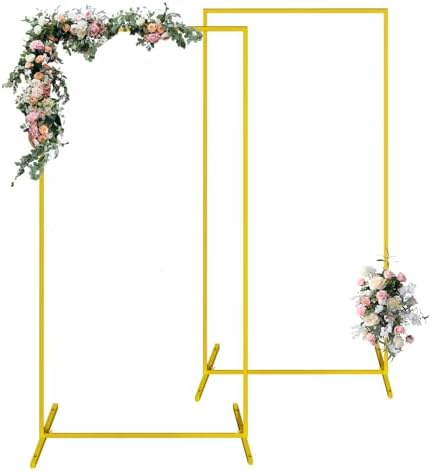 Wedding Arch, 6.6FTx 3.3FT Square Backdrop Stand for Ceremony 2 Pack by LMEBE