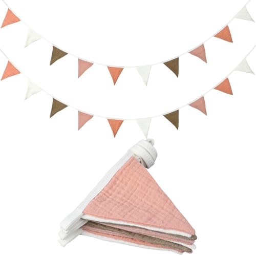 Oudain 2 Pcs Pennant Banner Flags Nursery Garland Triangle, Pastel Color by Oudain