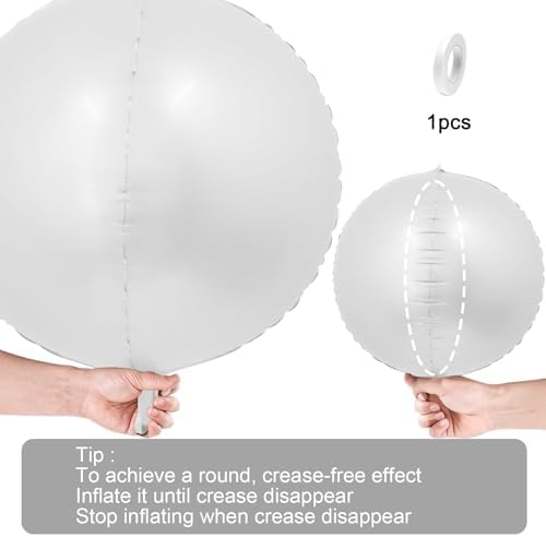 12PCS Matte White Round Foil Balloons 22" 15" 10" Large Balloons - Image 7