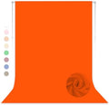 Orange Photography Backdrop for Photoshoot, Fabric, 8x10 FT by LYLYCTY
