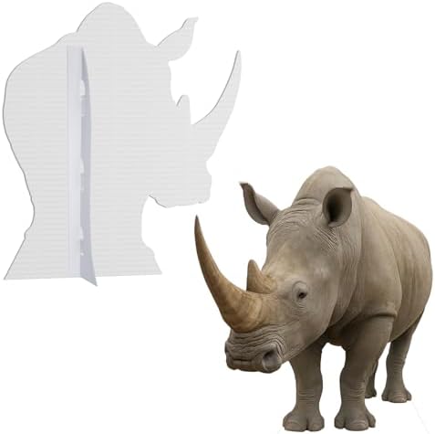 Rhinoceros 4FT Life Size Cardboard Cutout, 1 PC - Image 3