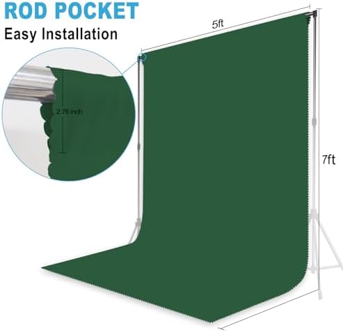 Dark Green Photography Backdrop for Photoshoot, Fabric, 5x7 FT - Image 2