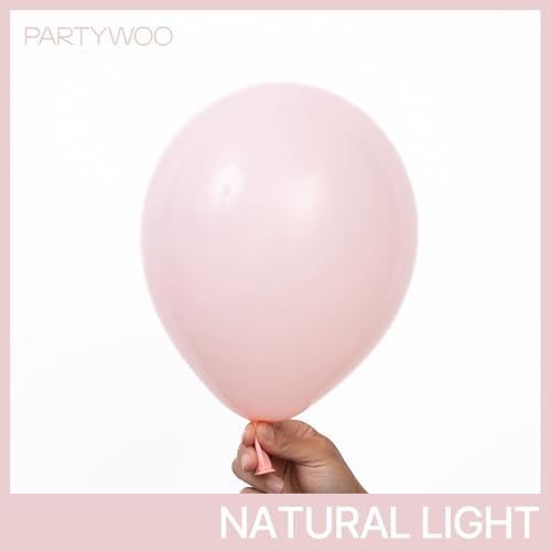 PartyWoo Baby Pink Balloons 50pcs Pastel Light Pale Pink Color 12 Inch - Image 2
