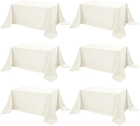 6-Pack Ivory Tablecloths for Rectangle Tables, 90 x 156 Inches by DailySet