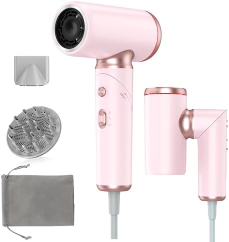 Dual Voltage Hair Dryer Travel Europe Foldable, High Speed by WEEYUM