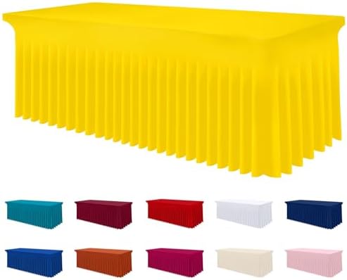 Smiry Spandex Elastic Fitted Table Cloth Skirt for 6FT Rectangle Table by Smiry