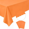 NatNarr 3 Pk Orange Plastic Tablecloth Scalloped Fall Halloween Table Cloth by NatNarr