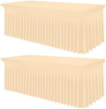 Smiry 2 Pack Spandex Elastic Fitted Table Cloth Skirt for 4FT Table by Smiry