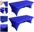 Eurmax USA 2-Pack Spandex Table Cover 4 ft. Fitted 30+ Colors Polyester Tablecloth Stretch Spandex Table Cover-Table Toppers,4 FT Table Cover Open Back (Royal Blue) by Eurmax