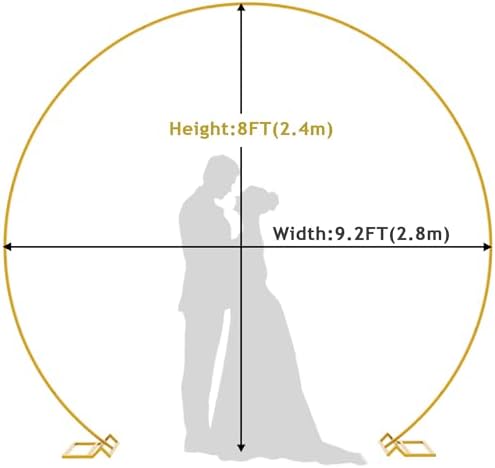 Wokceer 9.2 FT Large Circle Balloon Arch Stand Gold Metal Round Arch Backdrop Stand for Wedding Ceremony Birthday Party Bridal Shower Anniversary Background Decoration - Image 2