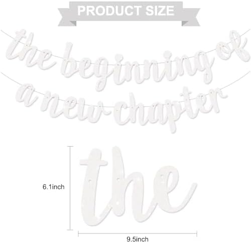 BEISHIDA White Pre-Strung Glitter The Beginning of A New Chapter Banner - Image 2