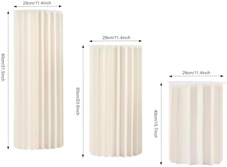 Cylinder Stands for Party,Set of 3, Foldable Cardboard Centerpiece Display,White Cylinder Stands for Party, Reusable Wedding Decorations,Display Pedestals for Parties. 3-Size Set - 110LBS Load-Bearing Folding Hexagon Displays, Wedding or Birthday Event... - Image 3