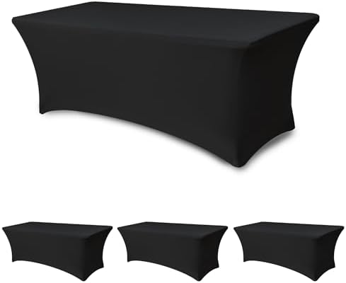 Spandex Table Cloths for 8 foot Rectangle Tables-Fitted Stretch Table Cover by Enjoyidea