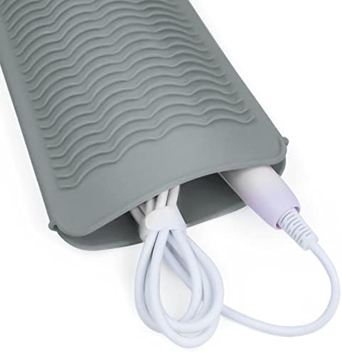 Silicone Heat Resistant Mat Pouch for Hair Straightener,Curling Iron, Grey - Image 4