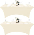 2-Pack 6ft Spandex Table Covers for Rectangle Standard Folding Tables - Wrinkle Resistant Stretch Tablecloths - Ultimate Fitted Table Protector for Parties, Trade Shows, Banquet by Unknown