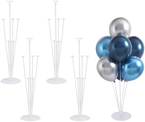 Balloon Stand Kit For Table - 4 Sets Balloon Sticks with Base For Birthday Graduation Party Decorations by Unknown