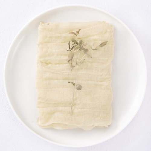 DeZerlor Beige Washable Cheesecloth Napkins Set of 30 for Wedding Party - Image 5