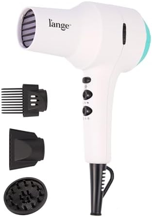 L'ANGE HAIR PowerStyle Turbo Ionic Hair Dryer | 1875 Watt Professional Blow Dryer with Diffuser & Concentrator | Multiple Heat & Speed Settings for Fast Drying | Salon-Grade Styling Tools, White by LANGEHAIR