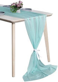 Pack of 5 Chiffon Table Runners 29 x 120 Inch, 10FT Long - Teal by MDS